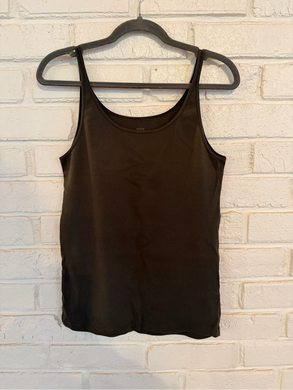 Eileen Fisher Olive Green Organic Cotton Tank Large